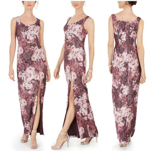 Adrianna Papell Dresses & Skirts - Adrianna Papell Metallic Floral-Print Gown